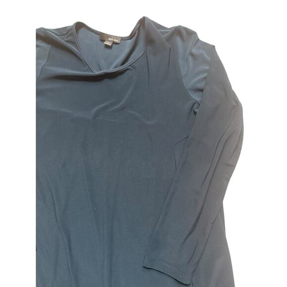 Sun Kim Jersey Draping Navy Blue Dress‎ Pleating on Back Pockets Medium - Picture 2 of 6